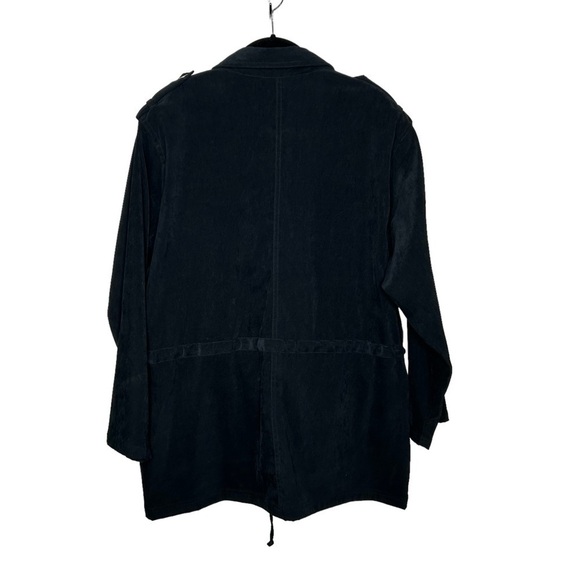 Denim & Co Women’s Cinched Waist Black Velvet Feel Jacket 1X - Picture 4 of 4